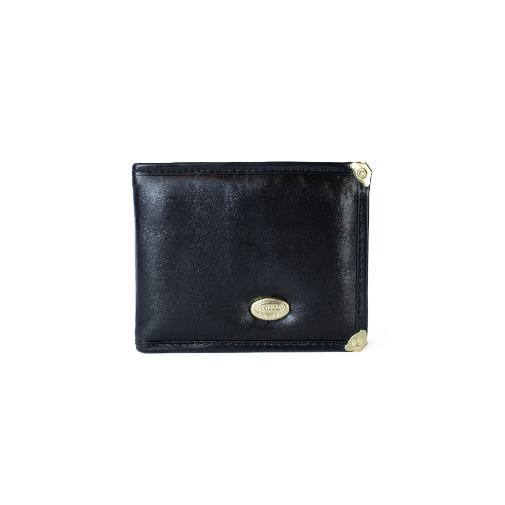 Carteira de Couro Masculina Carteira De Couro Masculina Modelo L, com Repartição de Plastico Removivel, Porta Moedas em Ziper