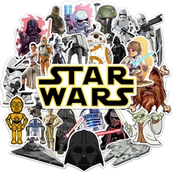 Kit 30 Adesivos Star Wars Darth Vader Yoda Stormtrooper Chewbacca Han Solo Boba Fett Cartela Stickers Caderno Notebook Skate