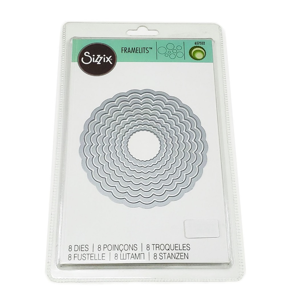 Sizzix Fremelits Circular ou Escalope Faca de Corte 8 tamanhos p/Artesanato Scrapbook