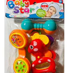 Brinquedos Para Bebê Kit com4 pçs Chocalhos Colorido modelo de telefone