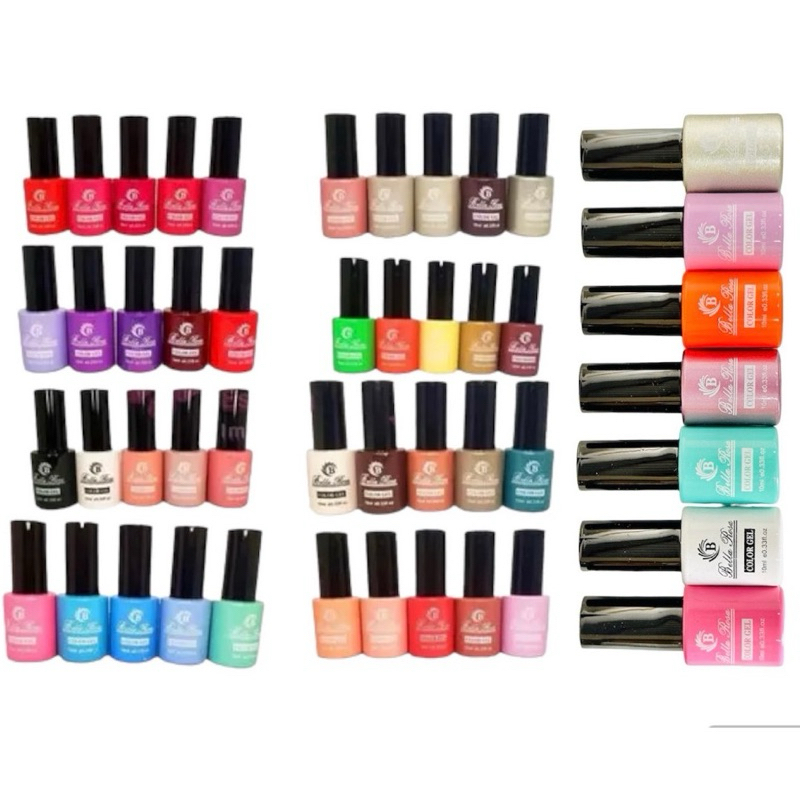 Kit 12 Nova Coleção Esmalte em Gel 10ml Seca na Cabine Bella Rosa Branco Preto   Esmalte Gel Bella Rosa 10ml/Escolha sua Cor