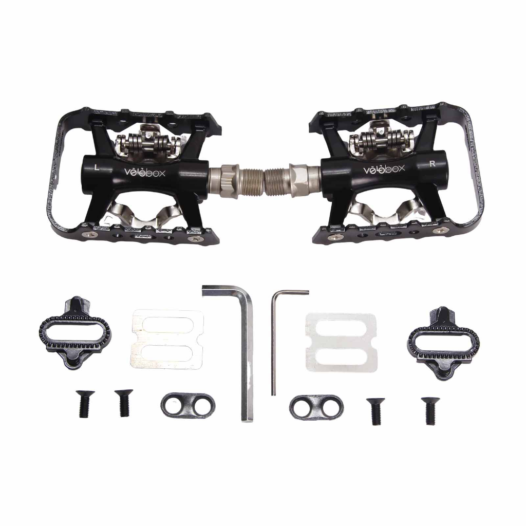 Pedal Bicicleta Mtb Plataforma Clip Misto Alumínio Rolamento Com Tacos