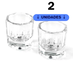 Kit 2 Copo Dappen de vidro Para Misturar Henna Po Acrilico alongamento Cilios Cola Dapen Autoclavavel