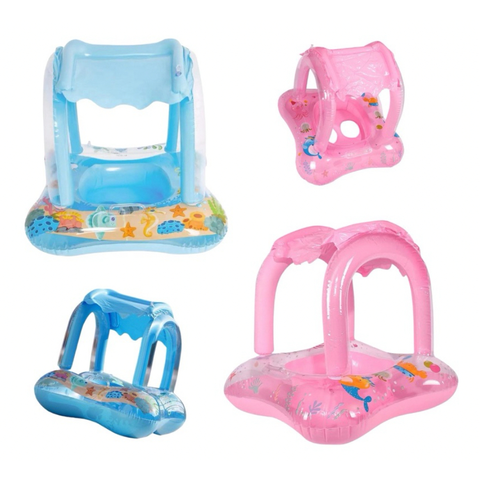 Boia Coberta Infantil Inflável Com Cobertura 65CM Bote Piscina Boia Com Proteção Baby Float Meninas E Meninos Fanwix