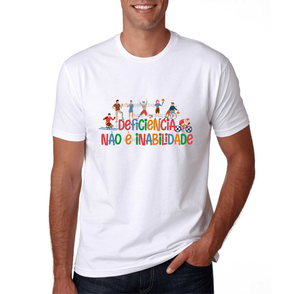 Camiseta deficiência não é inabilidade todos os tamanhos camisa esporte natação vôlei futebol