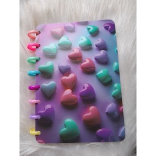 caderno inteligente a5 coração médio capa flexível caderno disco