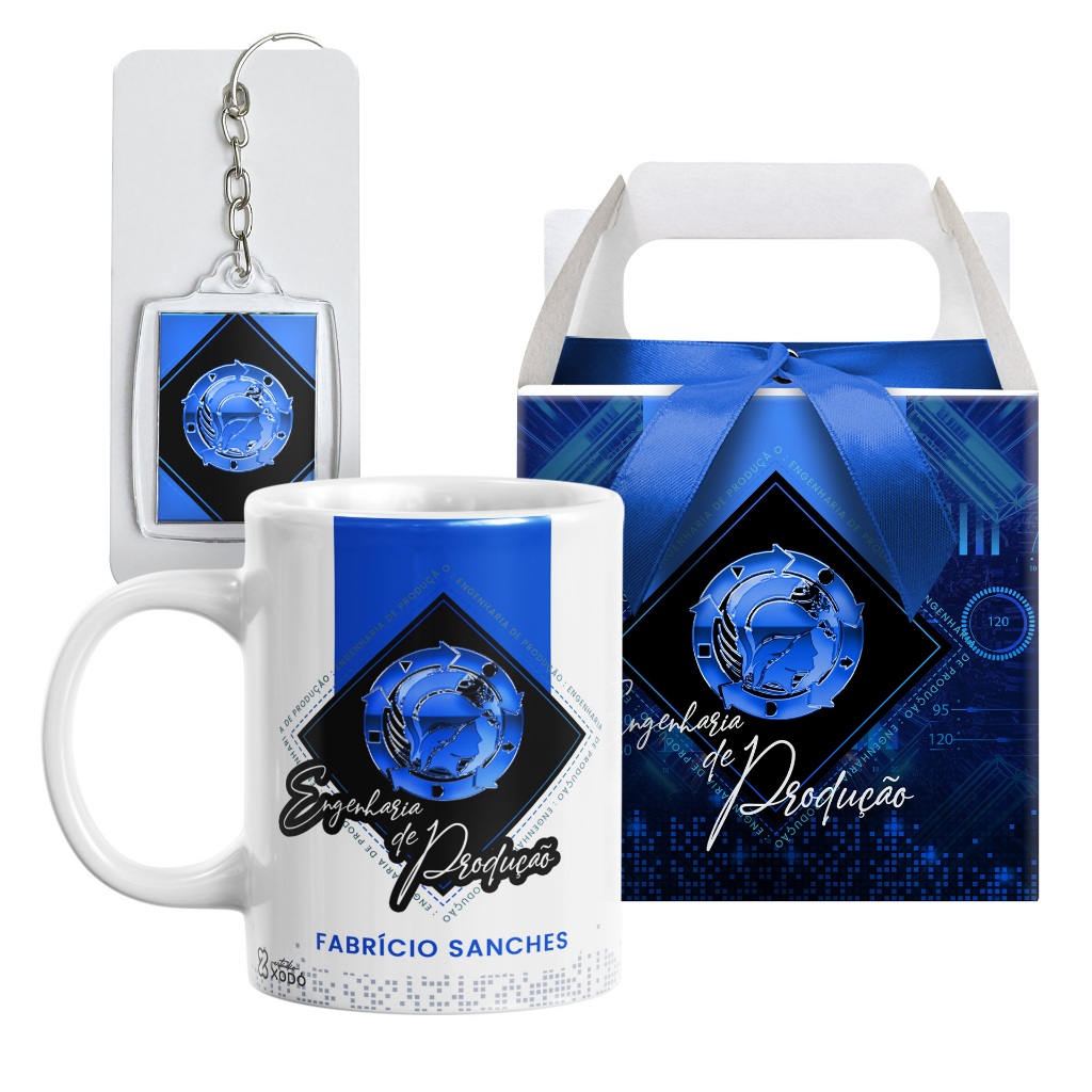 Caneca Engenharia de Produção Personalizada com Nome Kit Presente Formatura Profissão Engenheiro de Produção