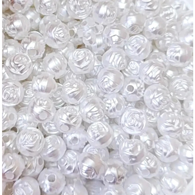 Flor Perolada com Furo Passante em Oferta na Shopee