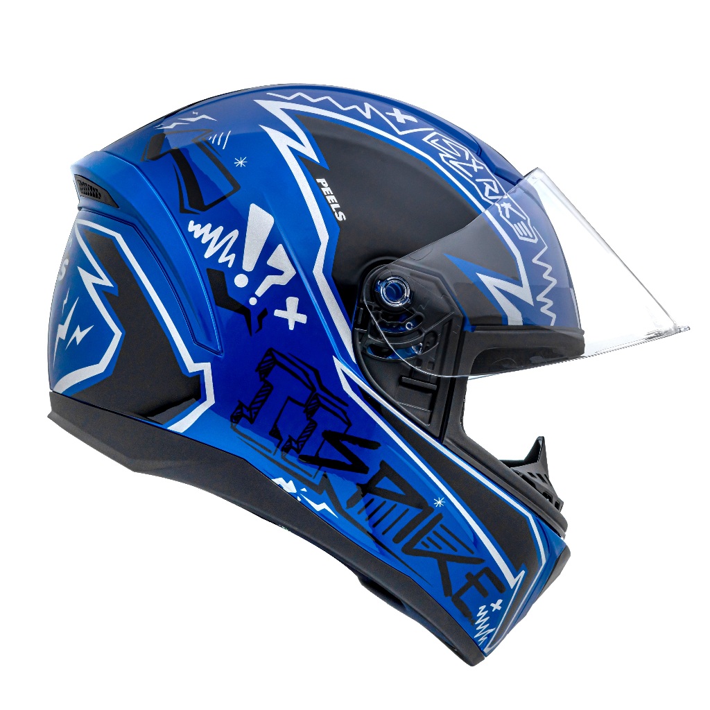 Capacete Moto Fechado Marca Peels - Spike II STK Azul Metálico Brilho c/ Preto