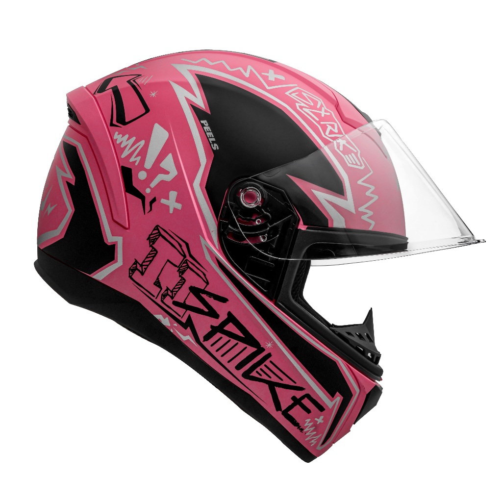 Capacete Moto Fechado Marca Peels - Spike II STK Rosa Fosco c/ Preto