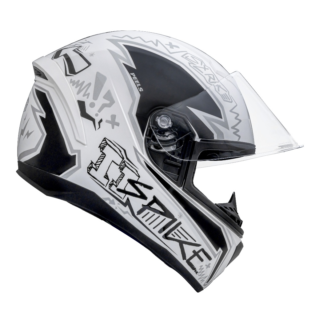 Capacete Moto Fechado Marca Peels - Spike II STK Branco Brilho c/ Preto