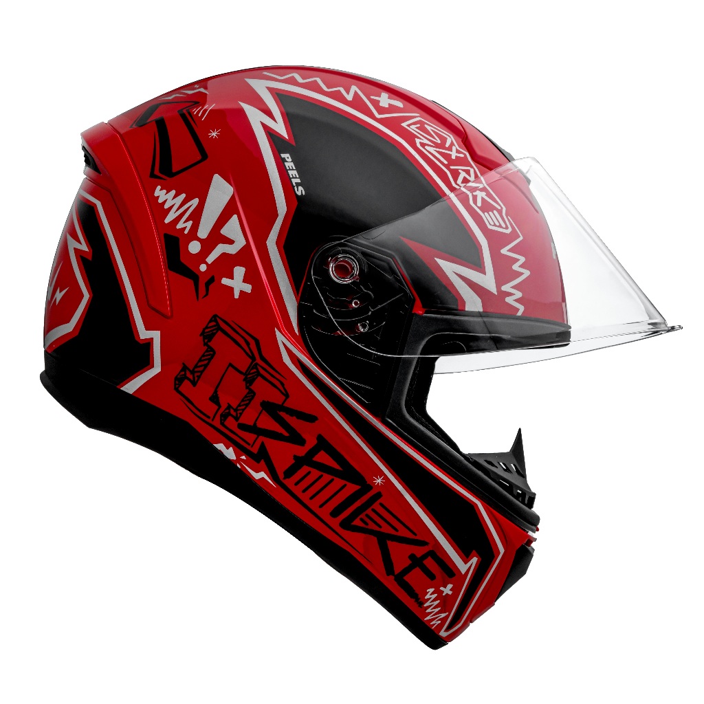 Capacete Moto Fechado Marca Peels - Spike II STK Vermelho Brilho c/ Preto