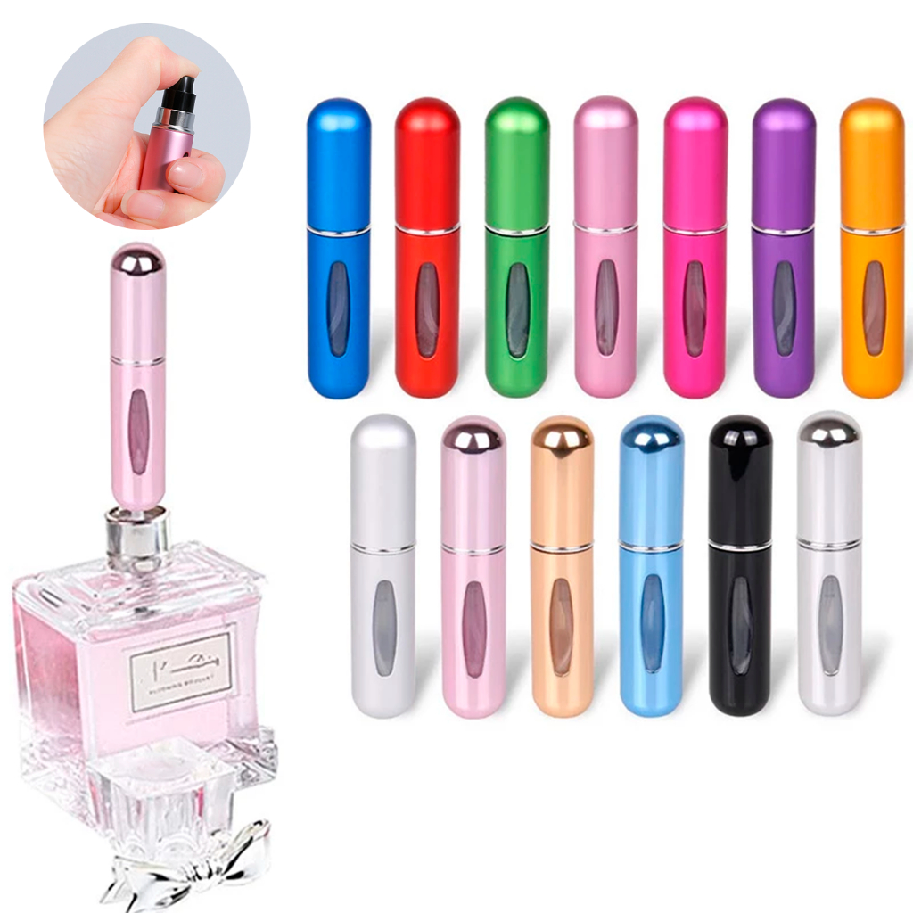 Kit 10 Mini Frasco Porta Perfume Recarregável Spray Bolsa Viagem Portátil 5ml Vaporizador Atomizador Refil Borrifador