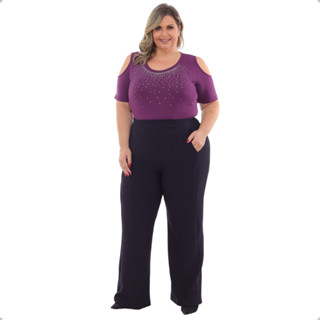 CALÇA PANTALONA JACQUARD 3D PLUS SIZE