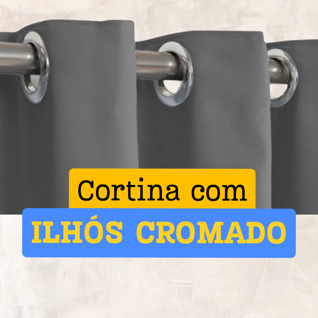 Cortina 2,20 x 1,50 Oxford para janela Sala Quarto ou Cozinha - Ilhós Cromado em Oferta na Shopee