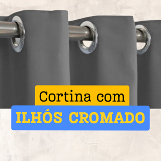 Cortina 2,20 x 1,50 Oxford para janela Sala Quarto ou Cozinha - Ilhós Cromado em Oferta na Shopee