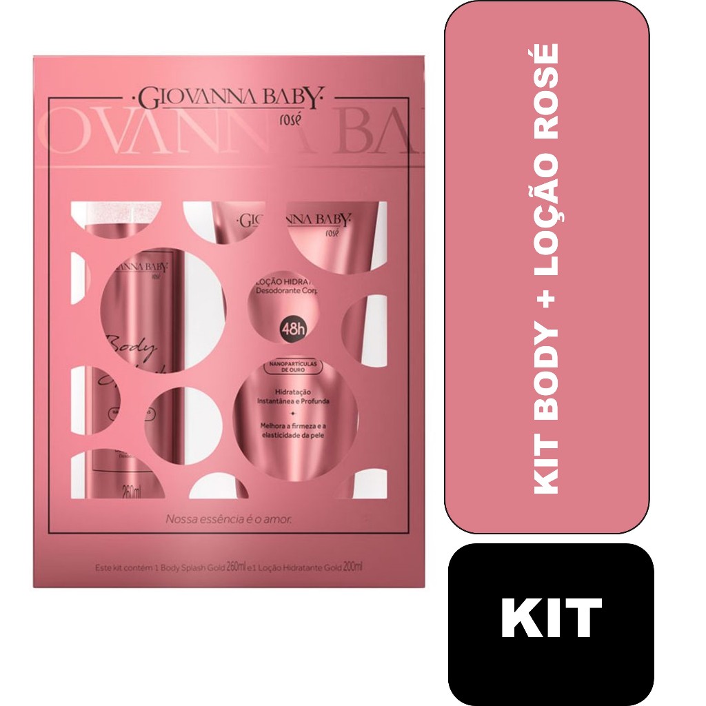 Kit Body Splash + Loção Hidratante Rosé Giovanna Baby