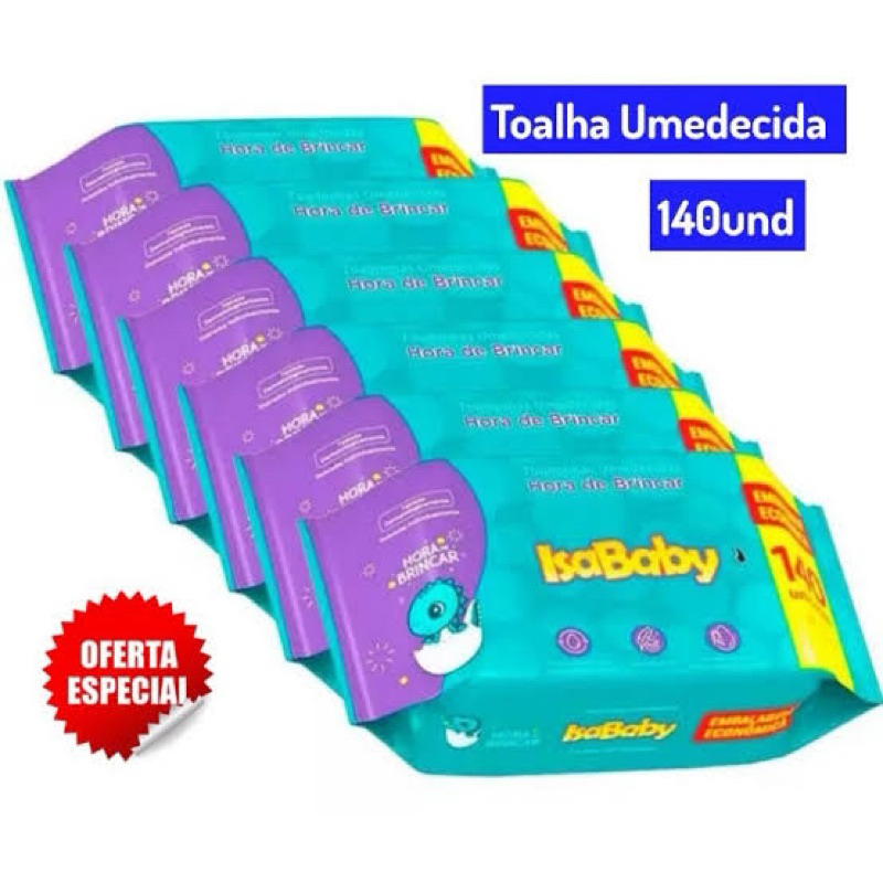 Kit 1.400 Lenços Umedecidos Isababy (com tampa)