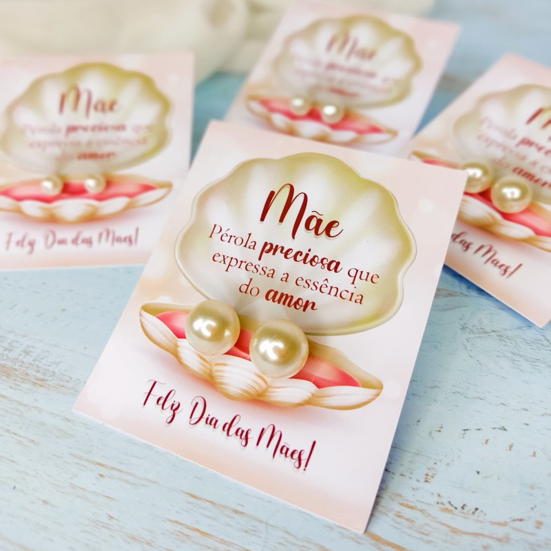 kit Pares de brinco perola +Tag do Dia Das Mães mimo cliente em Oferta na Shopee