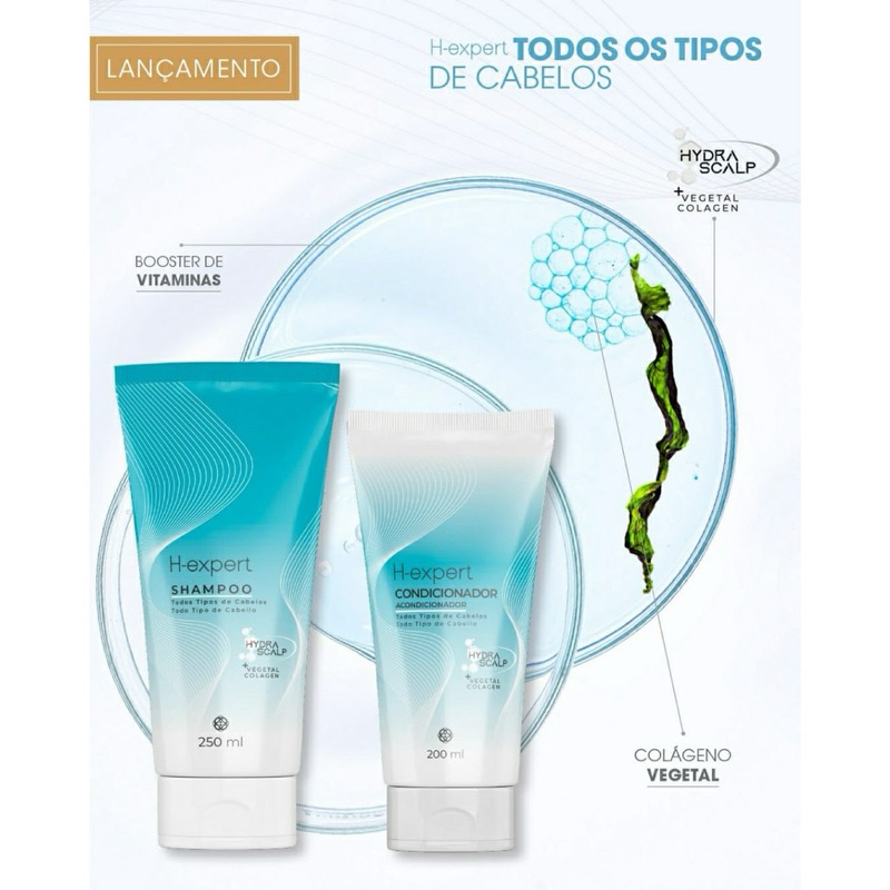 Kit Shampoo e Condicionador Para Todos Os Tipos De Cabelos H Expert Hinode