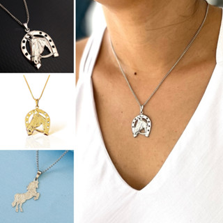 Colar Corrente Feminina Aço Inox Country Cavalo Rodeio Ferradura