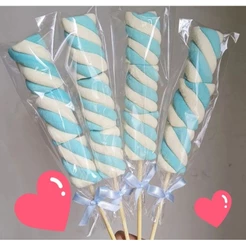 KIT 10 Palito de marshmallow AZUL para festa de aniversário