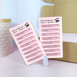50/100uni Cartão de Cuidados com Extensão de Cílios - Alongamento de Cílios - Cuidados Lash Design - Pronta entrega em Oferta na Shopee