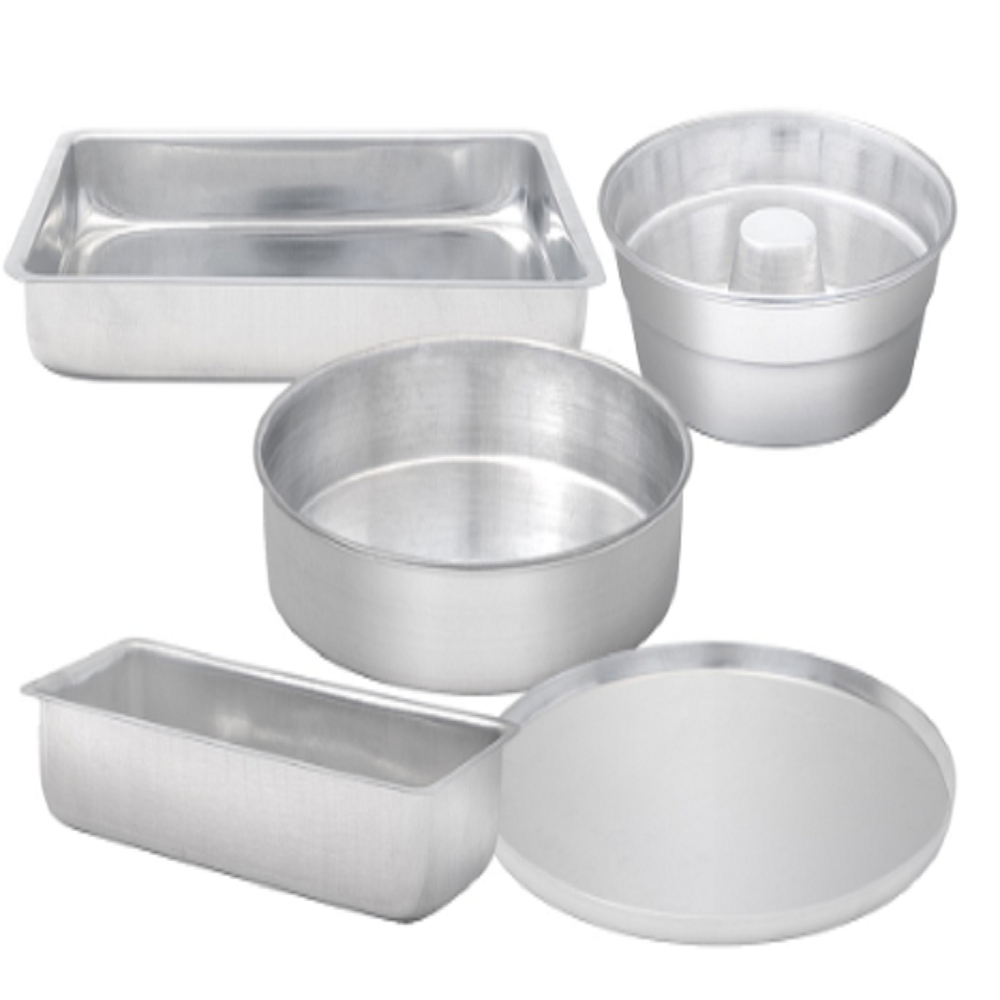 Kit Assadeiras 5 pçs Forma de Pizza, Forma Redonda Alta, Forma de Pão, Forma Retangular e Pudim