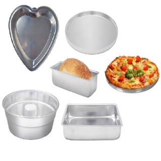 Jogo 5 Assadeiras, Formas de Bolo, Forma para Pão, Forma Pizza, Forma Coração Ballerine, Forma Pudim