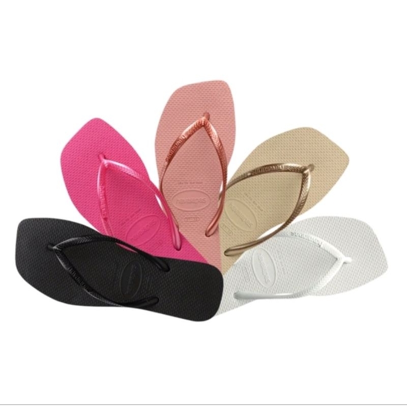 Chinelo Sandália Havaianas Feminino Slim Lançamento Ponta Quadrada Promoção