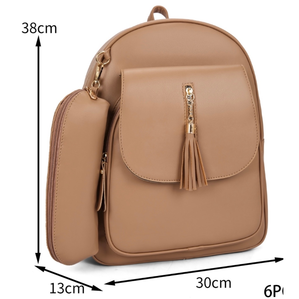 Mochila Bolsa Feminina Unissex Casual Escolar Trabalho Viagem Couro Sintéticos S2405 DONG em Oferta na Shopee