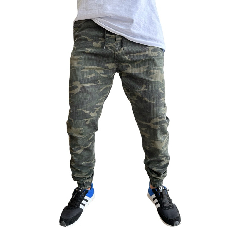 Calça Jeans masculina camuflada Jogger Masculina Em Sarja Slim Fit C/ Lycra