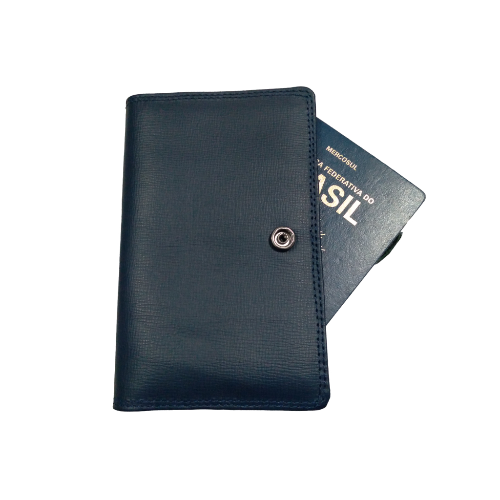 Porta Passaporte RMarq Collection Couro Genuíno espaços para Documentos e Cartões