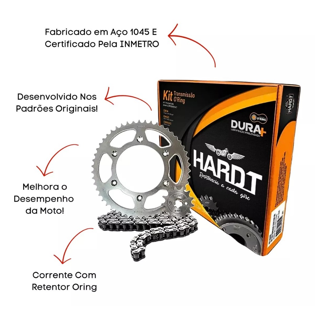 Kit Relação Transmissão Motos Cb250 Twister 16 Com Retentor Coroa Corrente e Pinhão