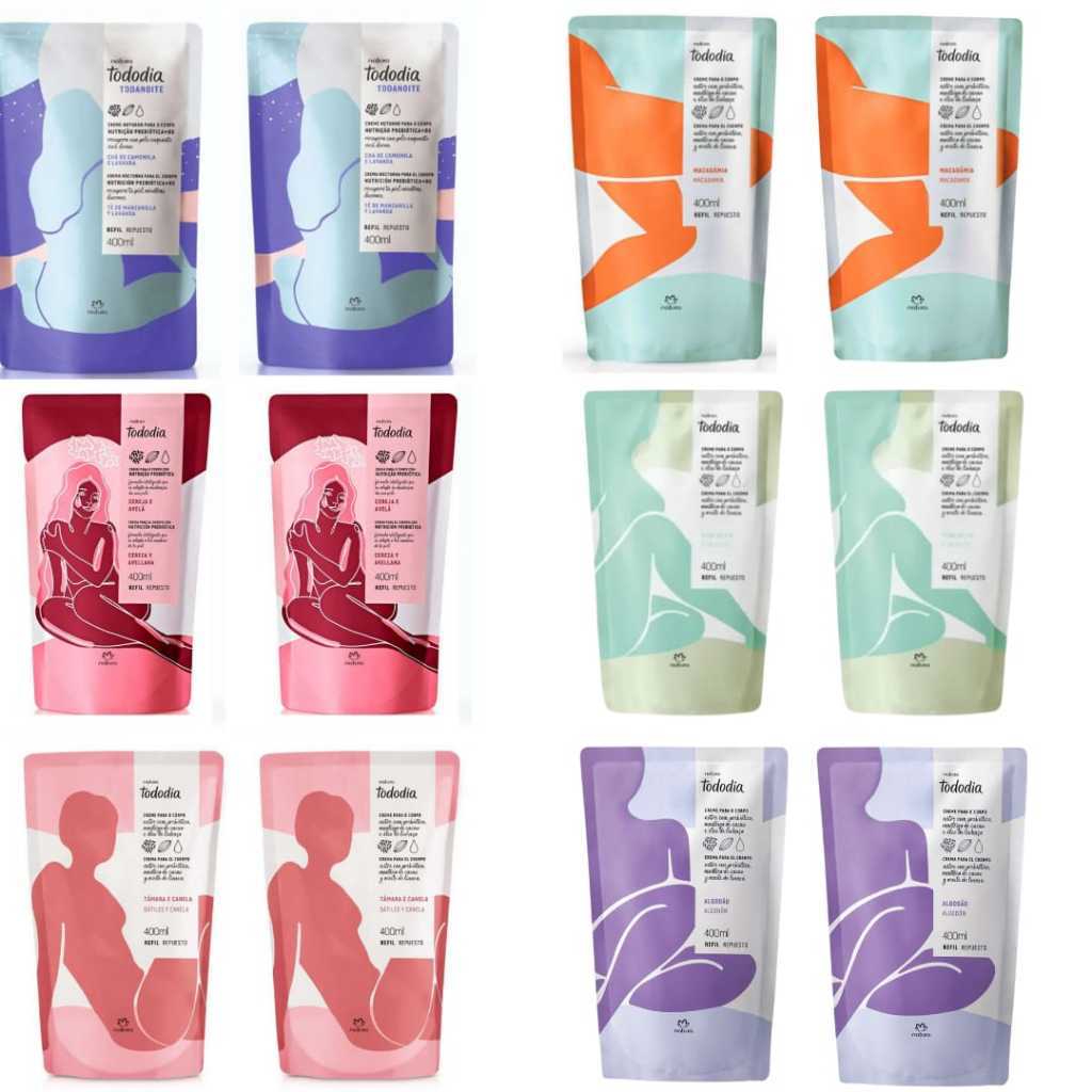 01 ou 02 Refil Hidratante Natura Tododia 400ml a escolher - Várias Fragrâncias em Oferta na Shopee