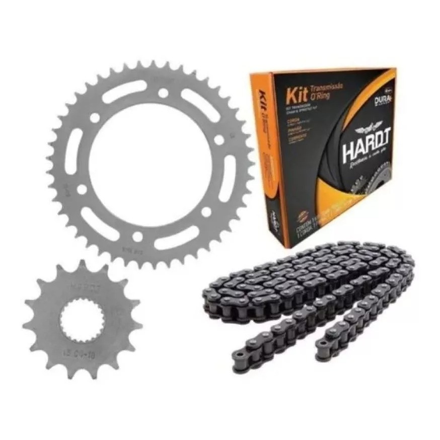 Kit Relação Transmissão Yamaha Xtz 125 Com Retentor Coroa Corrente e Pinhão