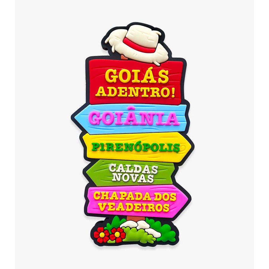 Ímã de Goiás Go Plaquinha Turística – Ímã de Geladeira Emborrachado