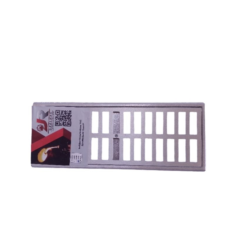 Ralo linear Alumínio Grelha c/ Suporte 15x40 com parafuso anti furto.