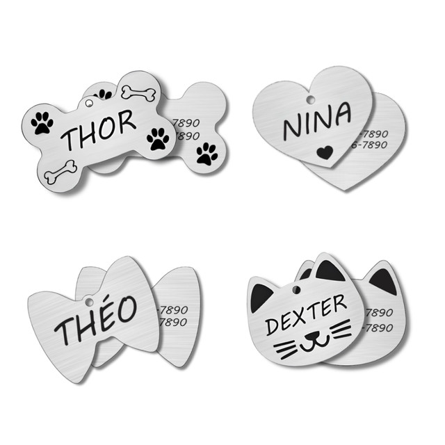 Plaquinha de Identificação Pet Pingente Cachorro Gato Personalizado