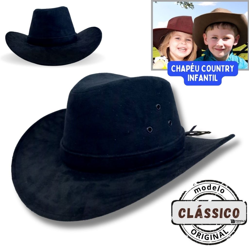 Chapeu Country Infantil Menino Menina Rodeio Sertanejo Festa Peão Boiadeiro Cowboy Barretos Clássico