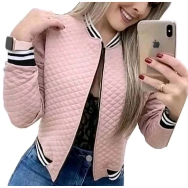 Blusa Abrigo de Frio Jaqueta Jaquetinha BOMBER Casaco Feminina  Matelassê — imagem 1
