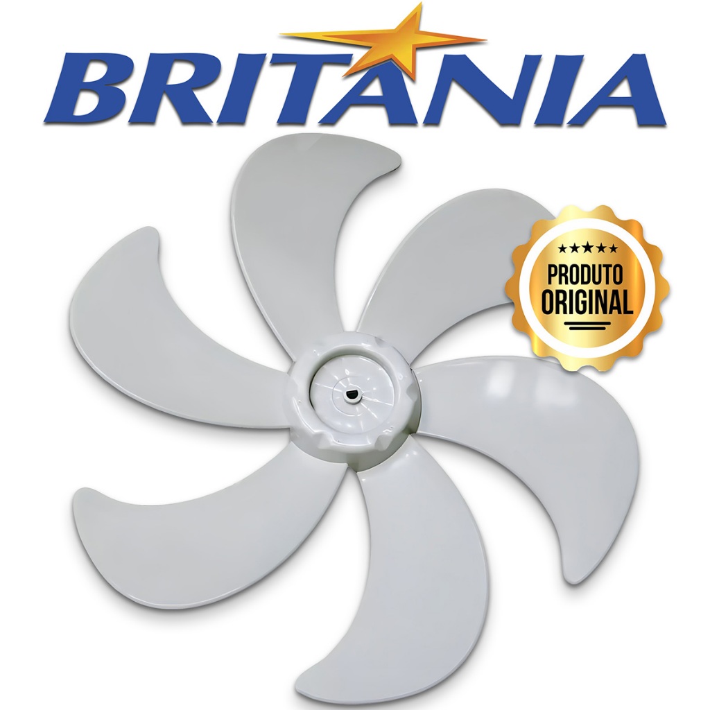 Hélice Ventilador Britânia Philco 40cm 6 Pás Meia Lua Cinza