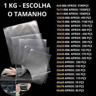 1kg Embalagem Plástica PP Brilhante Transparente Cristal, Saquinho Incolor Brilhoso, Transparente Para Roupas, Presentes, Cestas e Embalagens em Geral. em Oferta na Shopee