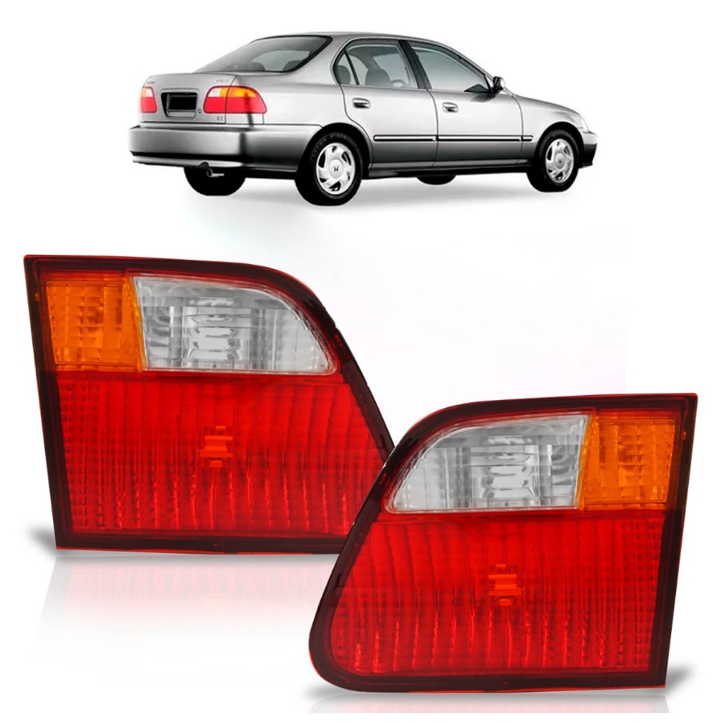 Lanterna Traseira Civic 1999 2000 Tampa Porta Malas Tricolor Lente Acrilico