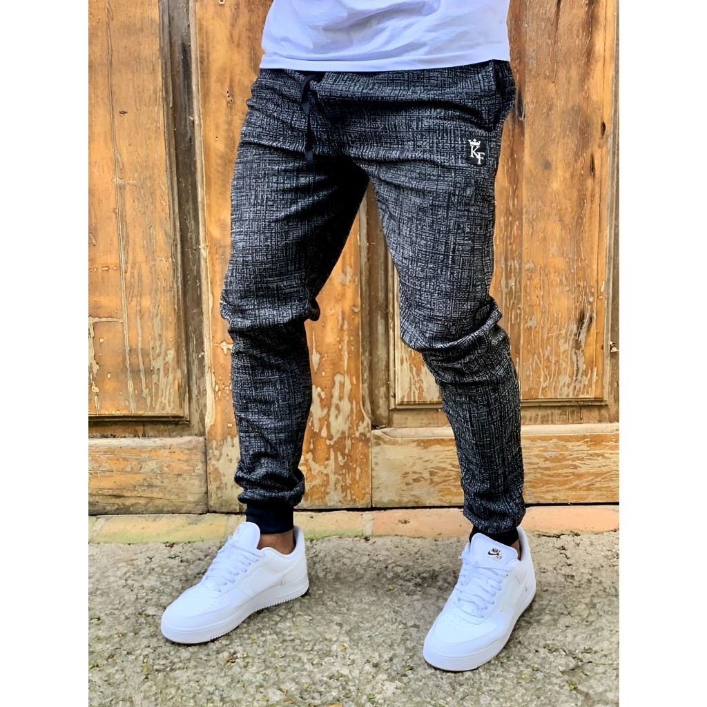 Calça Masculina Elastano Jacquard Jogger Treino Academia