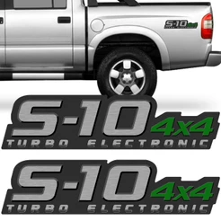 Par Adesivo Lateral S10 S-10 4x4 Turbo Electronic 2009 2010 2011 Emblema Faixa Verde