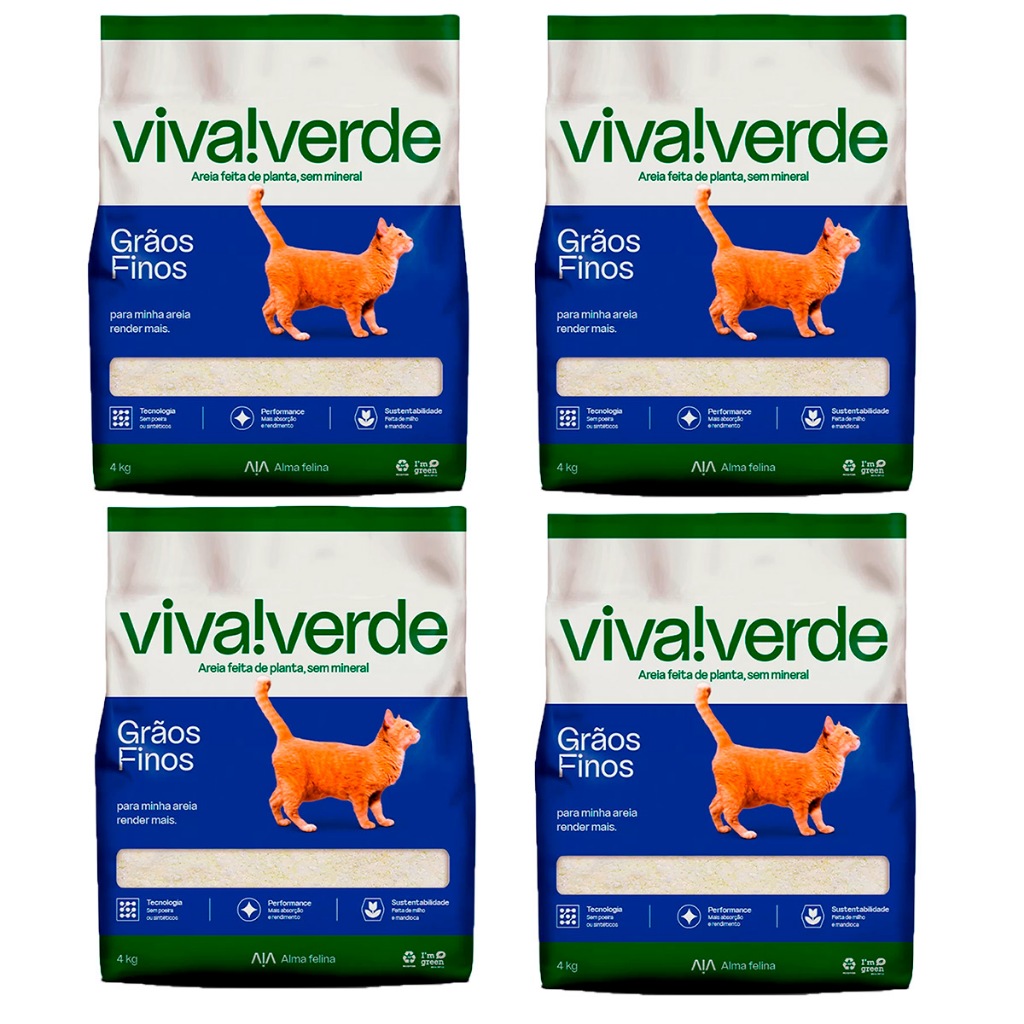 Kit 4 Areia Higiênica Biodegradável Limpeza Plena Viva Verde 4 kg em Oferta na Shopee