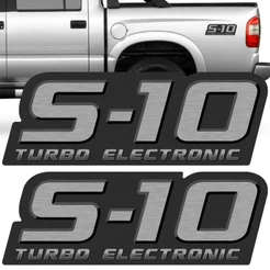 Par Adesivo Lateral S10 S-10 Turbo Electronic 2009 2010 2011 Emblema Faixa