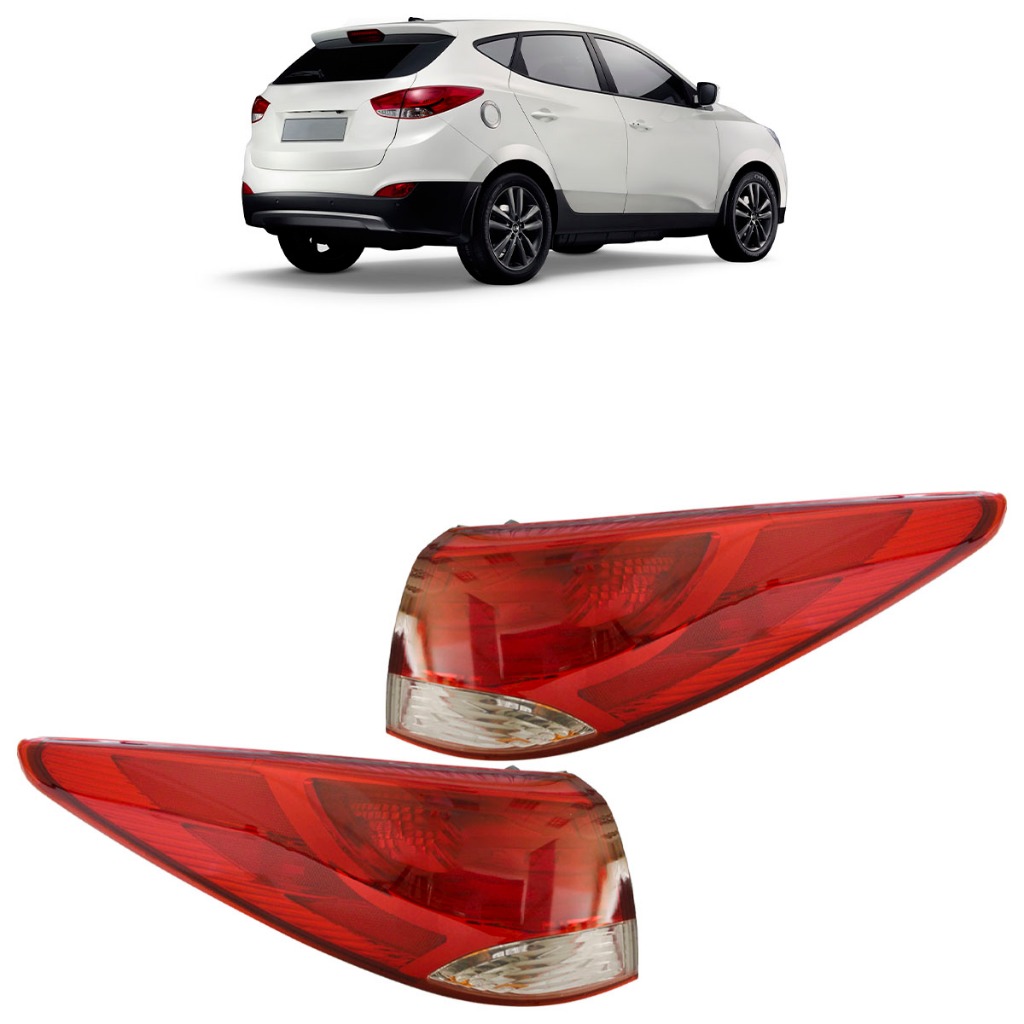 Lanterna Traseira IX35 2010 2011 2012 2013 2014 2015 Bicolor Canto Lente Lisa Acrilico em Oferta na Shopee