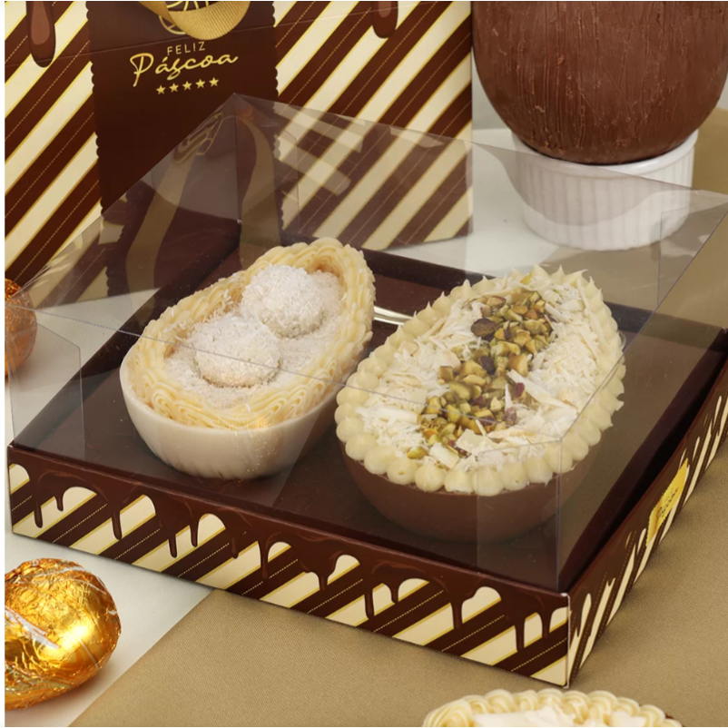 10 Caixas P/ Ovo de Páscoa Duo 150/250g CHOCOLATE 3757 ( PASCOA JANGO 2025 ) em Oferta na Shopee